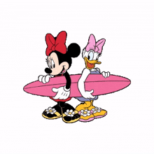 surfing surf surfboard minnie mouse daisy duck