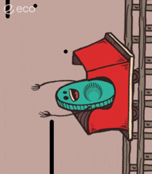 a cartoon drawing of a roller coaster with the word eco on the bottom