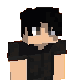 a pixel art of a man with black hair and a black shirt .