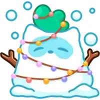 a cartoon drawing of a snowman with a christmas tree on top