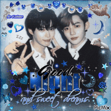 a picture of two men with the words good night next sweet dreams