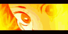 a close up of a person 's eye with a yellow background