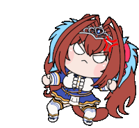 a cartoon drawing of a girl with long red hair and a tiara on her head