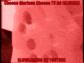 a red background with the words cheese glorious cheese tv ad slowed
