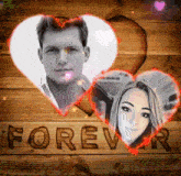 a picture of a man and a woman with the word forever written in the corner