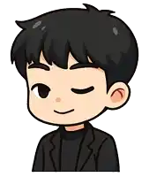 a cartoon drawing of a young man with his eyes closed