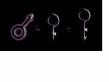 a female symbol and a male symbol are on a black background .