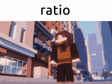 a picture of a minecraft character with the word ratio written above it