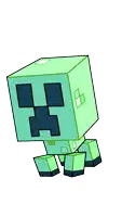 a drawing of a creeper from minecraft with a blue face