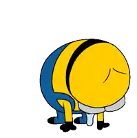 a cartoon minion wearing goggles is crying