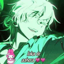 a drawing of a man with the name luka de ashera on it