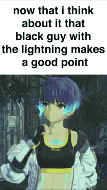 Now That I Think About It That Black Guy With The Lightning Makes A Good Point Xenoblade3 GIF - Now That I Think About It That Black Guy With The Lightning Makes A Good Point Xenoblade3 Sena GIFs