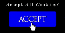 a blue button that says accept all cookies on it