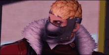 a man wearing a mask and a fur coat