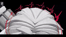 a drawing of an open book with a red line going through it
