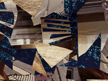 a collage of pieces of paper including a triangle that says ' i ' on it