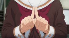 a girl in a school uniform is making a thumbs down sign
