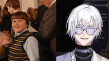 a picture of a boy and a picture of a man with glasses