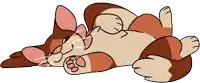 a cartoon drawing of a cat laying on its back with its mouth open