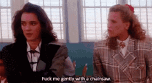 Heathers Gently With A Chainsaw GIF - Heathers Heather Gently With A Chainsaw GIFs