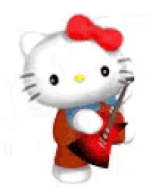Hello Kitty Playing Guitar GIF