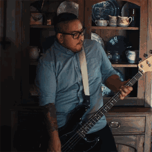 Playing Bass Brad Garcia GIF - Playing Bass Brad Garcia Like Pacific GIFs