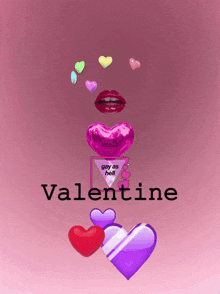 a pink background with hearts and the word valentine on it