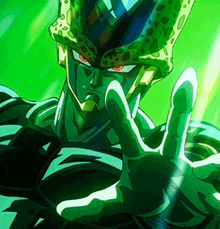 a close up of a cell from dragon ball z