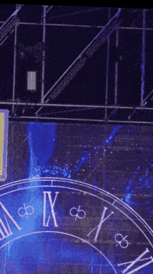 a large clock with roman numerals including ix and xii