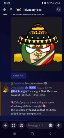 a screenshot of a discord chat with dynasty dex