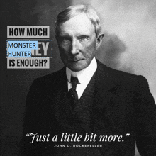 a black and white photo of a man with a quote from john d rockefeller