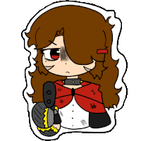a drawing of a girl holding a gun