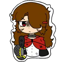 a drawing of a girl holding a gun