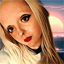 a painting of a woman with long blonde hair