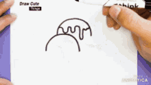 a person is drawing a bird with a marker that says hink