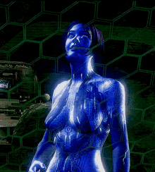 a woman in a purple bodysuit with a green background