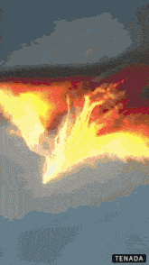 a drawing of a flame with the word tenada underneath it