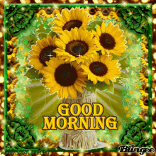 Good Morning Sunflower GIF - Good Morning Sunflower Flower GIFs