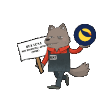 Rekt Wolf Buy Luna Sticker - Rekt Wolf Buy Luna Crypto Nft Stickers