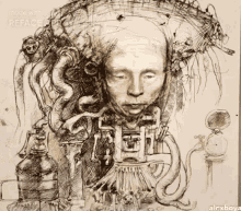 a drawing of a man 's head is made with reface