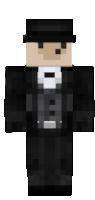 a minecraft skin of a man in a tuxedo and hat .