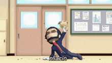 a cartoon character laying on the floor with the word niacin written on the bottom