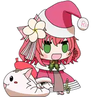 a drawing of a girl wearing a santa hat that says ing