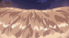 a painting of a mountain with a blue sky behind it