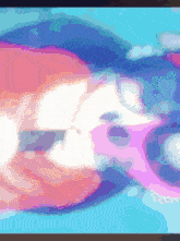 a painting of a person swimming in a pool with a blue background