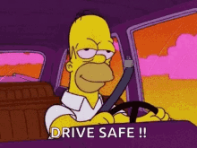 Homer Simpson Driving GIF - Homer Simpson Driving Drive Safe GIFs
