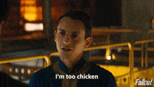 I'M Too Chicken But Thanks Norm Maclean GIF - I'M Too Chicken But Thanks Norm Maclean Fallout GIFs