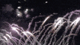 a bunch of fireworks are going off at night