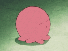 a pink cartoon octopus with the number 3 on it 's face