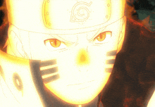 a close up of a person 's face with a swirl on his head